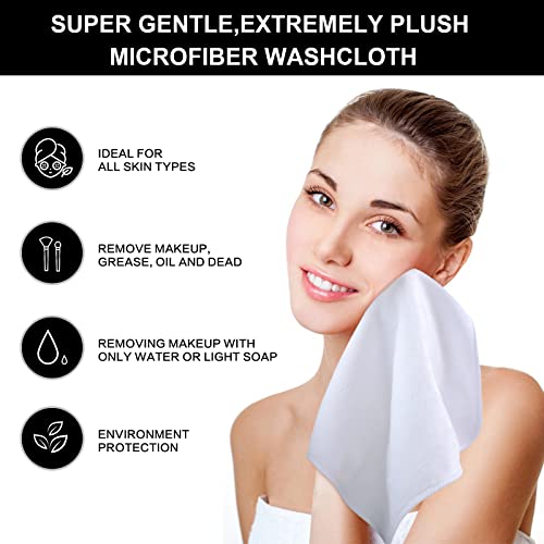 Sinland Microfiber Facial Cloths Fast Drying Washcloth Absorbent Face Wash Cloth Soft Makeup Remover Cloths 12Inch X 12Inch #TOP3