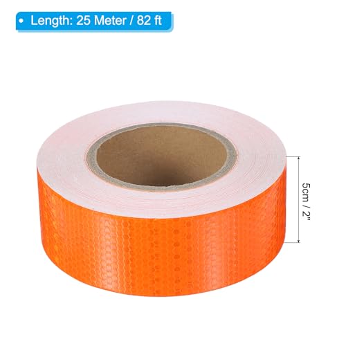 Ruban Réfléchissant Orange PATIKIL 1 Rouleau Autoadhésif de 2 Pouces x 82 Pieds