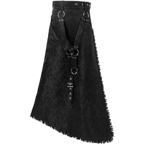 Jupe asymétrique gothique haute qualité coupe drapée rétro pour hommes