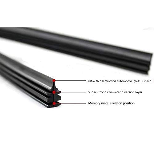 Yahpetes Car Wiper Blade 2 Pcs Windshield Wiper Rubber Strip 14" Car Vehicle Insert Rubber Strip Wiper Blade Natural Rubber Boneless Wiper For Car Bus Black (14") #TOP5