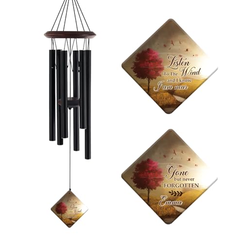 Image of ASTARIN Personalized Wind Chimes Outdoor Large Deep Tone,Large Customized Wind Chimes for Outside Tuned Relaxing Soothing Low Bass,Memorial Wind Chimes Sympathy