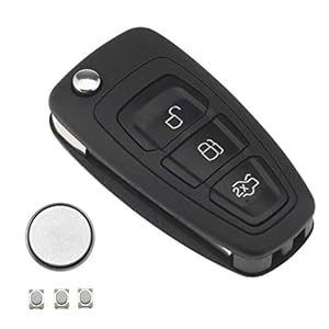 Sleutelhanger Case DIY Reparatieset, compatibel met Ford Transit Connect Custom Flip Key -3 Knop (Uncut Blade)