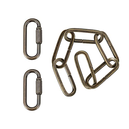 Image of Aspen Creative 21121-07-1, Steel Heavy Duty Chain & Two Quick Link Connector for Lighting Fixture /Swag Light /Plants / 1 Foot, Antique Brass, 8 Gauge
