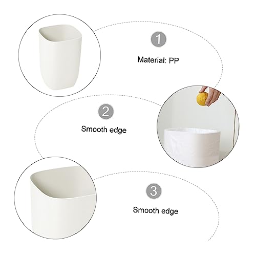 Caneca para basura rectangular blanca para dormitorio y cocina miniatura 7