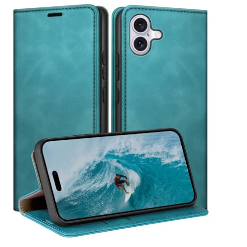 Portefeuille Apple 17 étui cuir vert d'eau protecteur et pratique