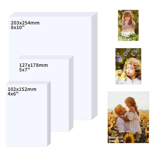 Vasemouh 150 Blatt Fotopapier (3 Größen 10x15/13x18/20x25 cm, je 50 Blatt) 200g/m², Hochwertiges Glanzpapier für lebendige und klare Bilder, geeignet für Fotodrucke und kreative Projekte