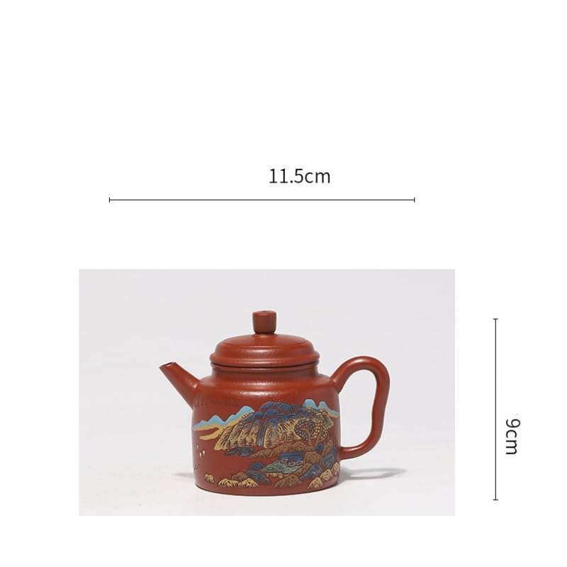 Théière en Argile Violette 200 ML, fabriquée à la Main, avec Filtre, en Terre Crue (Type Zhu). Coffret à thé Zisha. Infuseur à thé en Vrac.