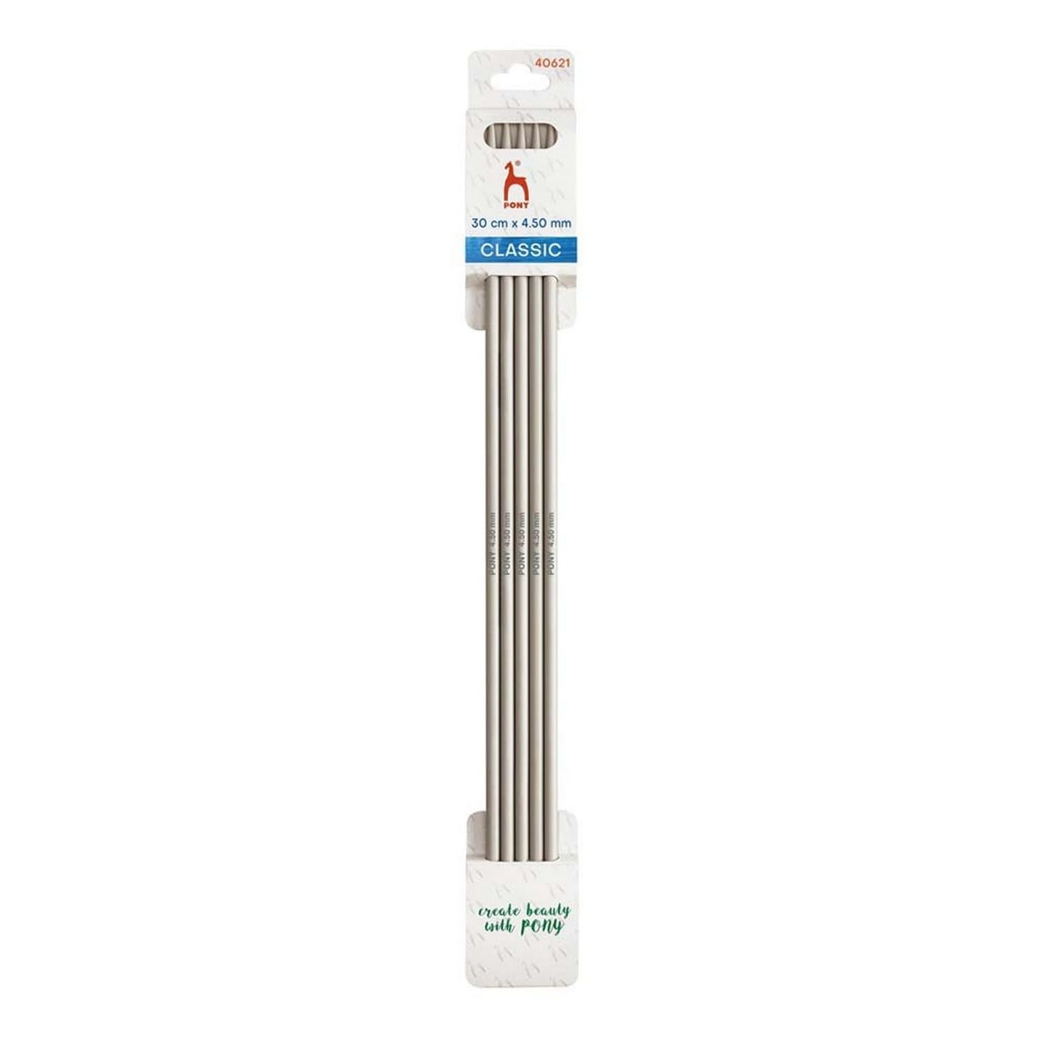 Pony Classic Double Pointed Needles Aluminium 30cm 4.5mm - 1pc