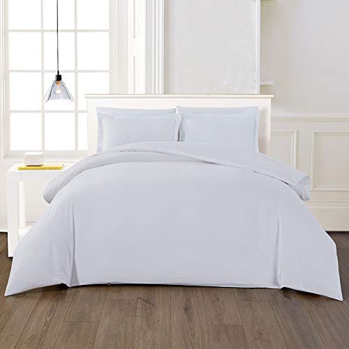 WAVVE Funda de Edredón 150x220 cm para Cama 90 con 1 Funda de Almohada 40x75 cm, Funda Nórdica de Microfibra Suave y Transpirable, Blanco 2pcs