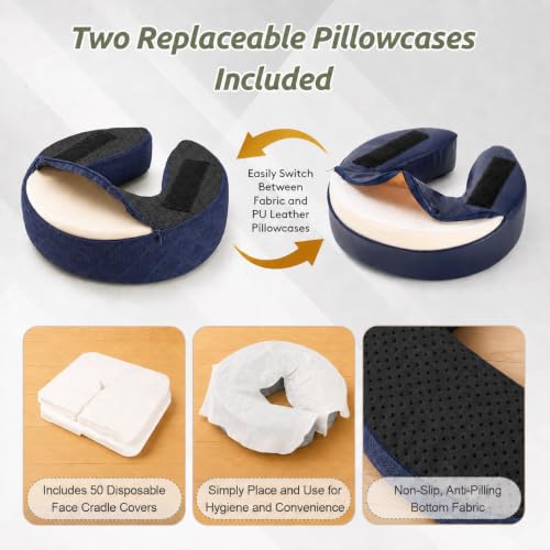 Image of Massage Headrest for Bed, Head Holder & Face Cradle with Face Down Pillow