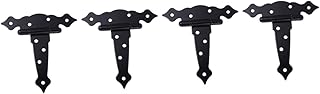 Uonlytech 2pcs Door Hinge Gate Hinges for Wooden Fences Fence Gate Hinges Shed Door Hinges Metal Gate Fast 2k Fence Post Backfill Hinge for Yard Door Gates Tee Hinge T-Strap Shed Hinge Iron