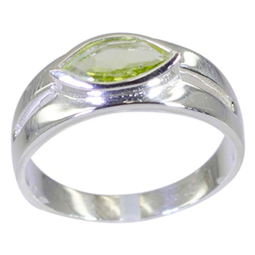 Bague en argent sterling 925 House of Rings avec pierre marquise colorée