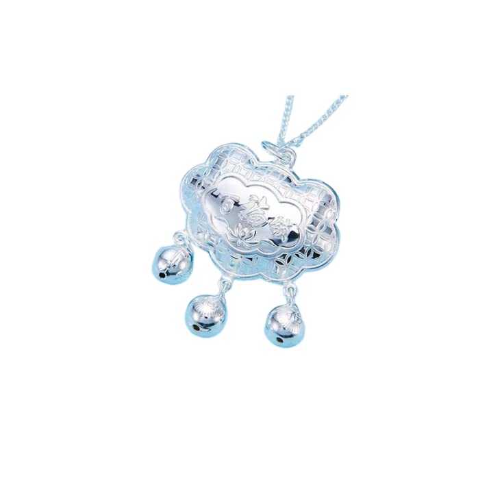 Amulette collier en argent 999 de qualité supérieure et son bracelet jonc rétro ciselé