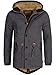 Indicode Herren Barge Winterjacke m. Kapuze & Teddyfutter | Winterparka Herrenjacke Parka Dk Grey, M