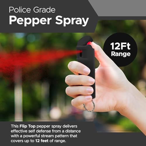FURY Fliptop Hardshell Pepper Spray, 12ft Range, UV Dye Identifier, Police Strength, Made in USA, Stylish Multicolor, Self Defense, Safety Gear, Quick Access Flip Top - Image 4