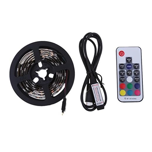 FLAMEER LED 60 Lyser bakom TV RGB-ljus med trådlös RF fjärrkontroll 17key USB 5050-1m