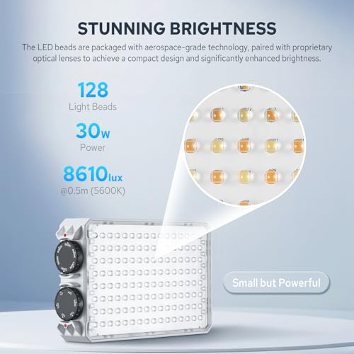 GODOX Litemons C30Bi LED ライトパネル、バイカラー ポータブルオンカメラ LED 定常光 ライト 2800K-6500K 連続光 バッテリー付き、ビデオ撮影 ライブ ストリーミング用 LED 写真 撮影 ライト