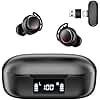 IAMJOY Wireless Gaming Earbuds, 20ms Low Latency, Game Earbuds with Mic, 2.4GHz & Bluetooth, Compact LED Display Wireless Earbuds Compatible with Meta Quest 3/2, PS5/4, Steam Deck, VR, Switch, PC