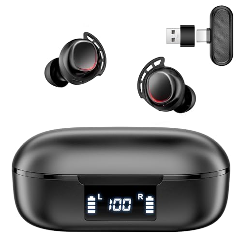 IAMJOY Low Latency Wireless Gaming Audio Adapter, 2.4GHz Dongle & Bluetooth for Meta Quest 3/2, PS5, Switch, Steam Deck, PC (Pure Black) by IAMJOY - Used condition - US$28.73