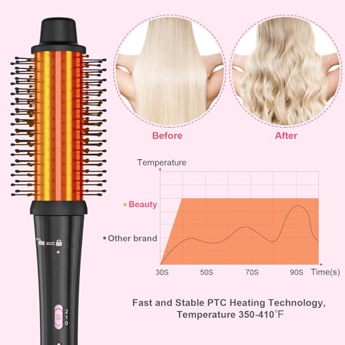 Image of 5 in 1 Curling Wand Set with Thermal Brush & Ceramic Barrels (0.35 inch-1.25 inch), Instant Heat Up, Dual Voltage Hair Curler, Perfect for Long Short Hair, and All Hair Types, Gift for Women