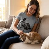 Mama Bunny Easter T-Shirt – Cute Bunny Graphic Tee for Moms – Funny Spring Holiday Shirt – Soft Cotton Easter Outfit for Women - Grey L