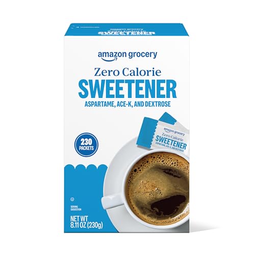 Amazon Grocery, Zero Calorie Aspartame Sweetener Packets, 230 Ct (Previously