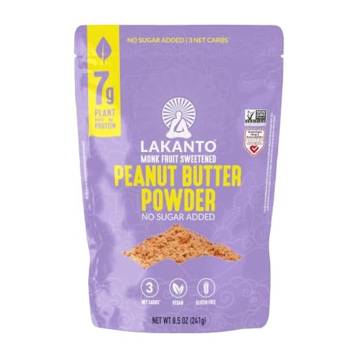 Lakanto Peanut Butter Powder - Sweetened with Monk Fruit Sweetener, 6g Protein, Powdered PB from Roasted Peanuts, 2g Net Carbs, Keto, Vegan, Gluten Free, Smoothies, Sauces, Baking (8.5 Oz)