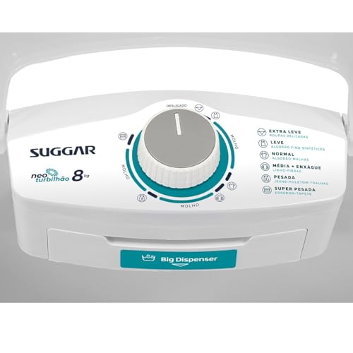 SUGGAR LAVADORA DE ROUPAS NEO TURBILHÃO 8KG 220V BRANCA LE8002BR