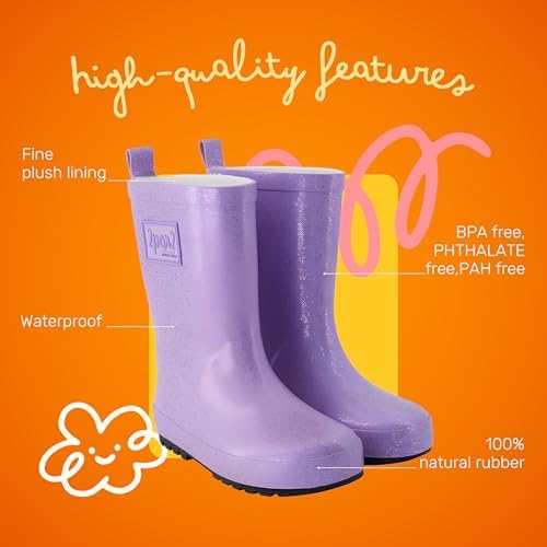 Deux par Deux Kids Unisex Girl Boy Rain Boots - 2
