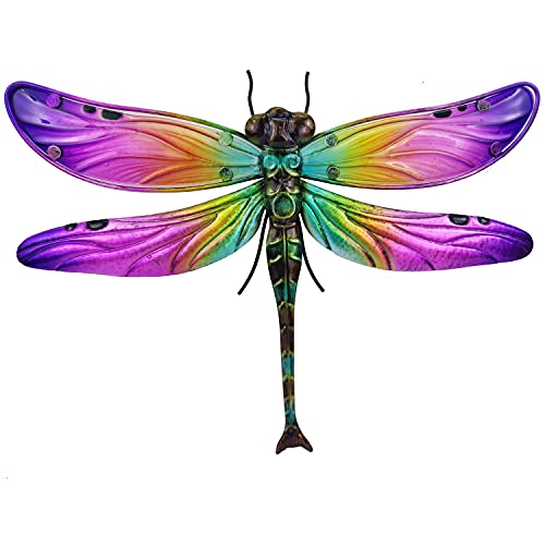 JOYBee Metal Dragonfly Wall Decor Outdoor Garden Fence ArtHanging Decorations for Living Room Bedroom
