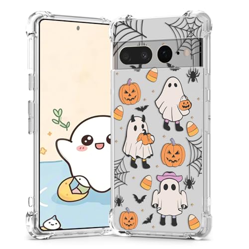 Coque transparente Pixel 7 Pro motif citrouille cadeau fun