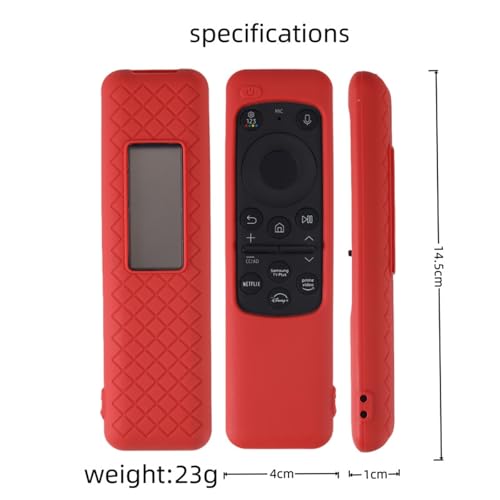 Image of ADDGRIP Silicone TV Remote Cover Compatible with Samsung Smart TV Remote 2023 BN59-01432G BN59-01432A (Samsung Smart TV 2023 Model Solar Remote Cover - Style 8, Red - Style 8)