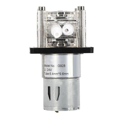 Peristaltische Flüssigkeitspumpe G928 12V Peristaltikpumpe 500 ml/min Dosierpumpe mit großem Durchfluss Korrosionsbeständige für das Aquarienlabor(24V)