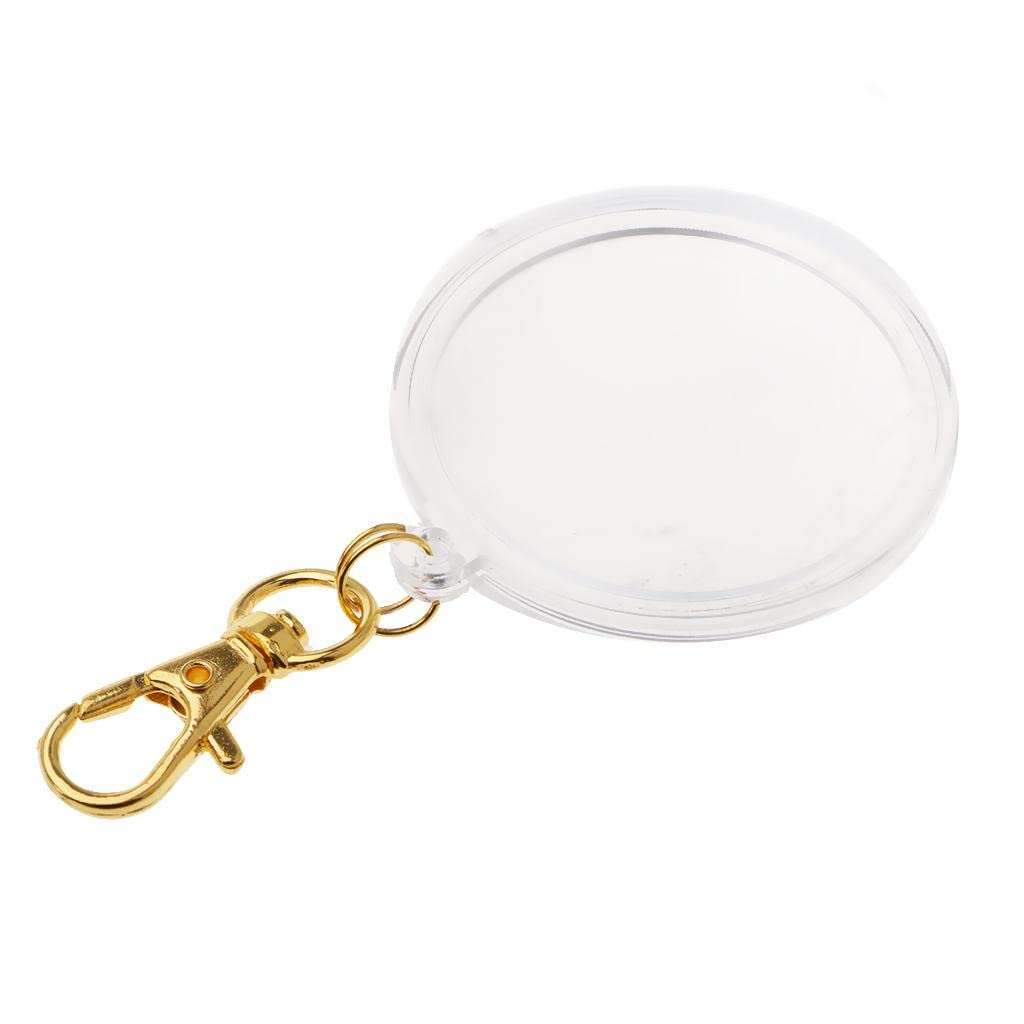 Portable Acrylic Coin Holder Keychain Coin Keyring Collection Boxes #1 Coins & Paper Money Clear Acrylic+Metal Publications & Supplies | Holders-image-22