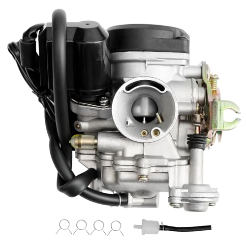 GY6 50cc Carburetor PD18J Carb Compatible with 4 Stroke Moped Engines GY6 49cc 50cc 139QMB 139QMA Taotao Go Kart Kymco Scooter Moped ATV Manifold Intake 18mm Carb