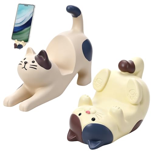 Support de téléphone chat et lunettes en résine lot de 2