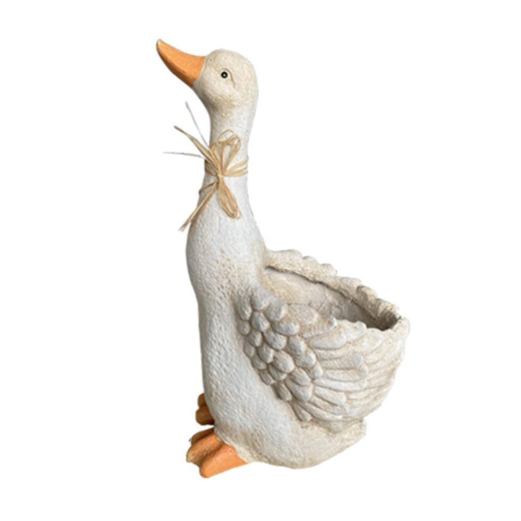 SWENEEN Planter Garden Pots Garden Decor Unique Pots For Plants Duck Decor Large Planters Outdoor Animal Sculpture 34X24X56Cm,