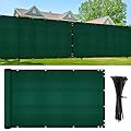 UIRWAY Privacy Fence Screen 4' x 50' Heavy Duty Windscreen Fencing Mesh Fabric Shade Net Cover with Brass Grommets for Outdoor Wall Garden Yard Pool Deck (Green)