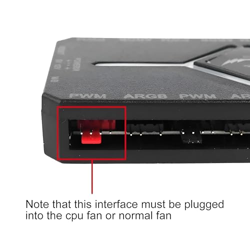 Image of 10-Port ARGB Fan Hub with Remote Control, Magnetic PWM Fan Hubs Fan Splitter for 5V 3-Pin ARGB Ports, SATA Powered RGB Hub PWM Temperature-Controlled for PC Cooling