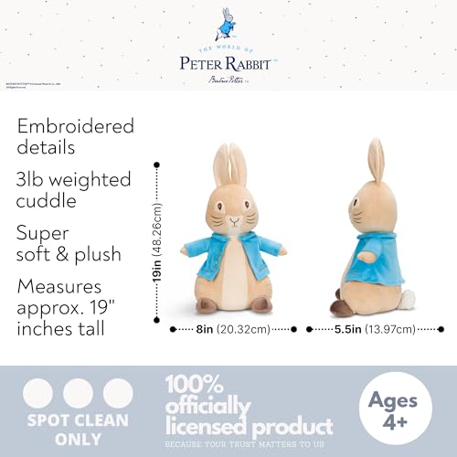 Image of Franco Peter Rabbit Bedding Weighted Cuddle Pillow - 3lb Soft Plush & Cozy Pillow for Comfort (Officially Licensed Product) Calm