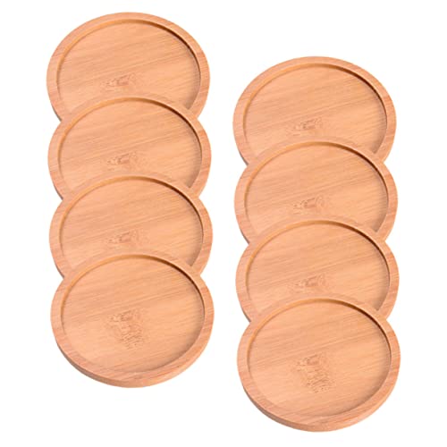 TOYANDONA 8pezzi Sottovasi in bambù per Vasi da Fiori Sottovasi per Piante da Interni Ed Esterni Bordi Rialzati per Raccolta Acqua e Terra Come Vassoio per Piante o Sottobicchiere