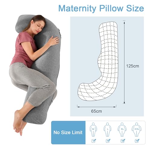 SHANNA Schwangerschaftskissen Seitenschläferkissen Stillkissen Fütternkissen mit Baumwolle Bezug,...