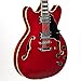 Grote Full Scale Electric Guitar Semi-Hollow Body Guitar Stainless Steel Frets(Red)
