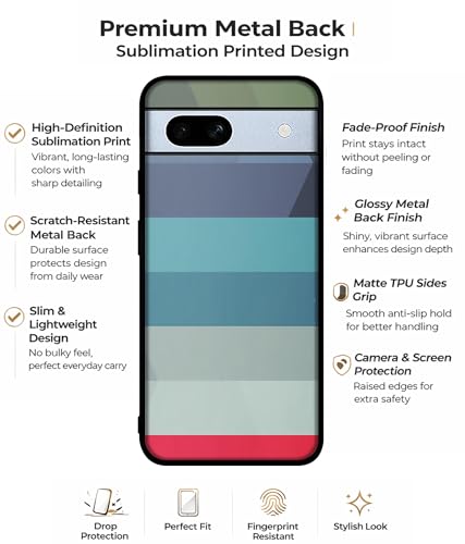 Image of Colorful Lines Design Premium 2D Printed Metal Back Case Cover for Google Pixel 7A 5G