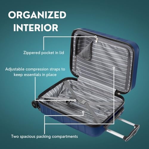 Skyway Epic 2.0 Hardside Lightweight and Durable ABS Shell Luggage, Spacious with Dual Spinning Wheels, Comfort Grip and Expandable, Men and Women4