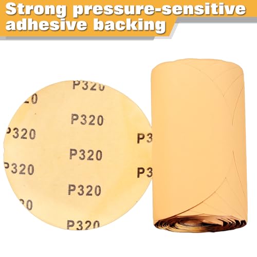 Image of SPEEDWOX 100 Pcs 320 Grit Sandpaper Roll 5 inch Round Sanding Discs Adhesive Back PSA Sticky Back No Hole Stick and Sand Sandpaper for Wood, Auto Body Repair, Marine, Paint, Metal and Plastics | Adhesive Back PSA Sticky Back, No Hole, Stick and Sand Sandpaper for Wood, Auto Body Repair Marine Paint Metal and Plastics