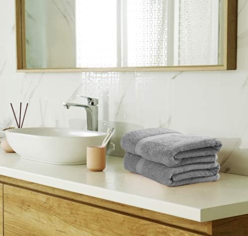 Utopia Towels 8-Piece Premium Towel Set, 2 Bath Towels, 2 Hand Towels, and 4 Wash Cloths, 600 GSM 100% Ring Spun Cotton Highly Absorbent Towels for Bathroom, Gym, Hotel, and Spa (Cool Grey)