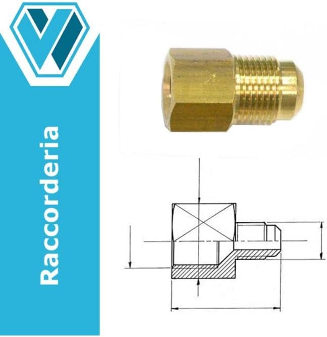 Wigam UR3-68 giunto ridotto 3/8'' M per 1/4'' F