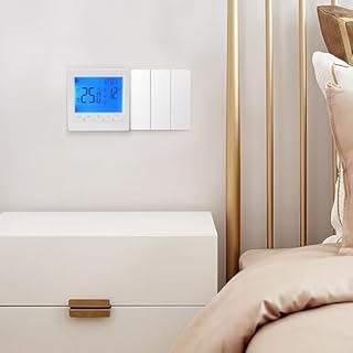 Termostato per la casa - Termostati ambiente programmabili, Termostato digitale programmabile a parete | Regolatore di temperatura per riscaldamento a pavimento con display LCD alimentato a batteria,