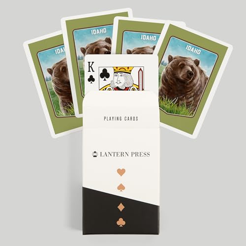 Lantern Press Idaho, Acuarela Oso Grizzly, 52 Naipes Póker miniatura 6